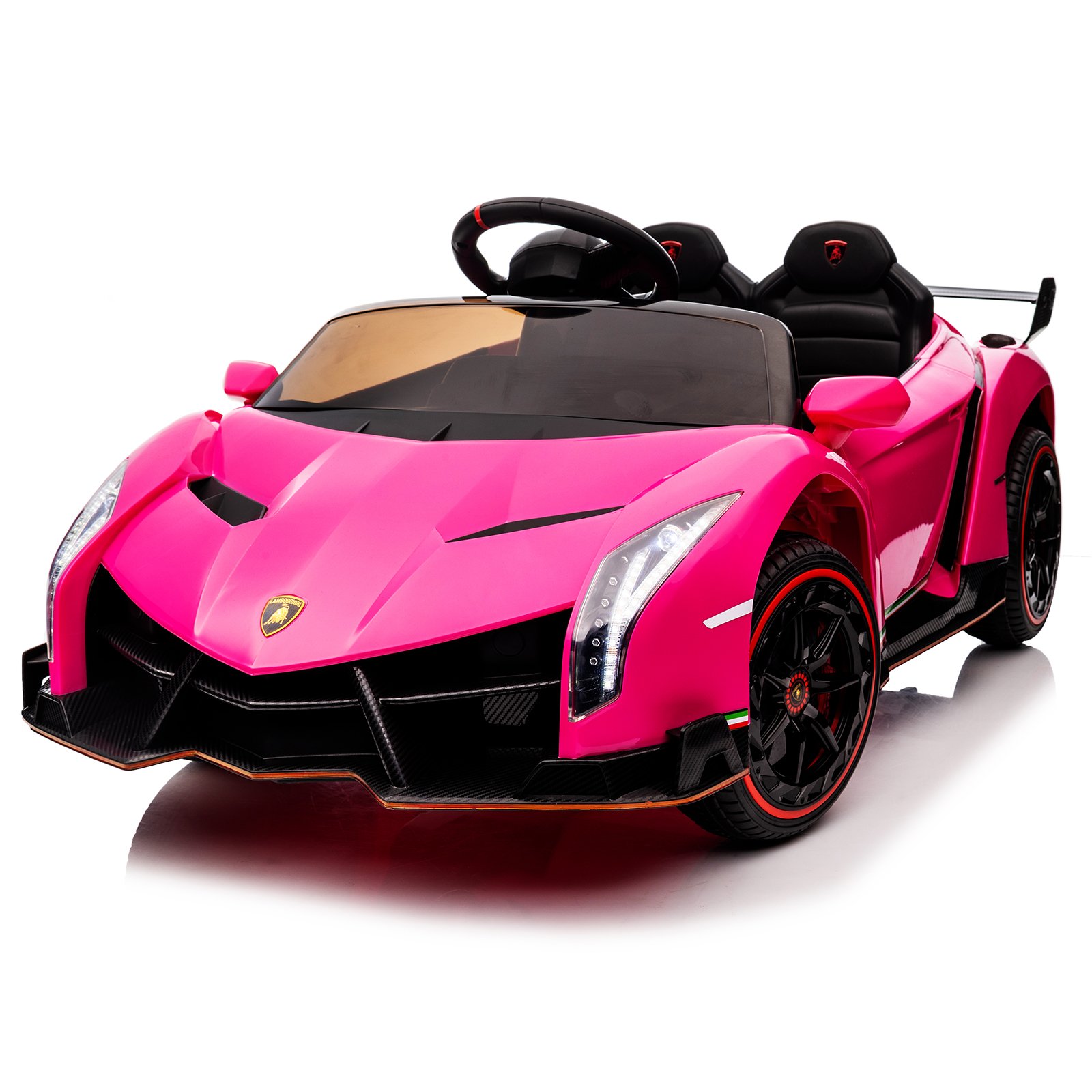 LEADZM Lamborghini Poison Small Dual Drive 12V 4.5AH with 2.4G Remote Control Sports Car Pink - Image 7
