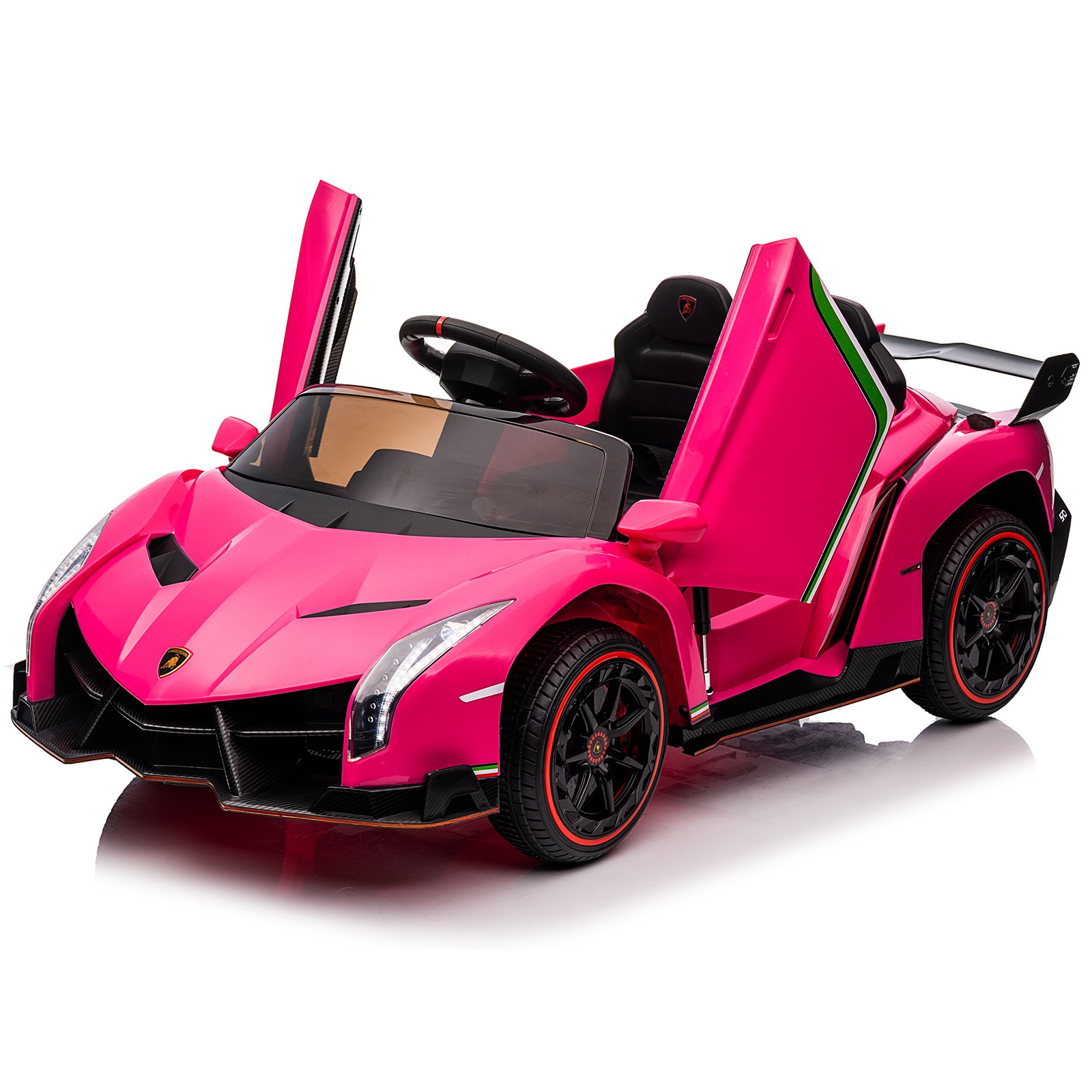 LEADZM Lamborghini Poison Small Dual Drive 12V 4.5AH with 2.4G Remote Control Sports Car Pink - Image 12