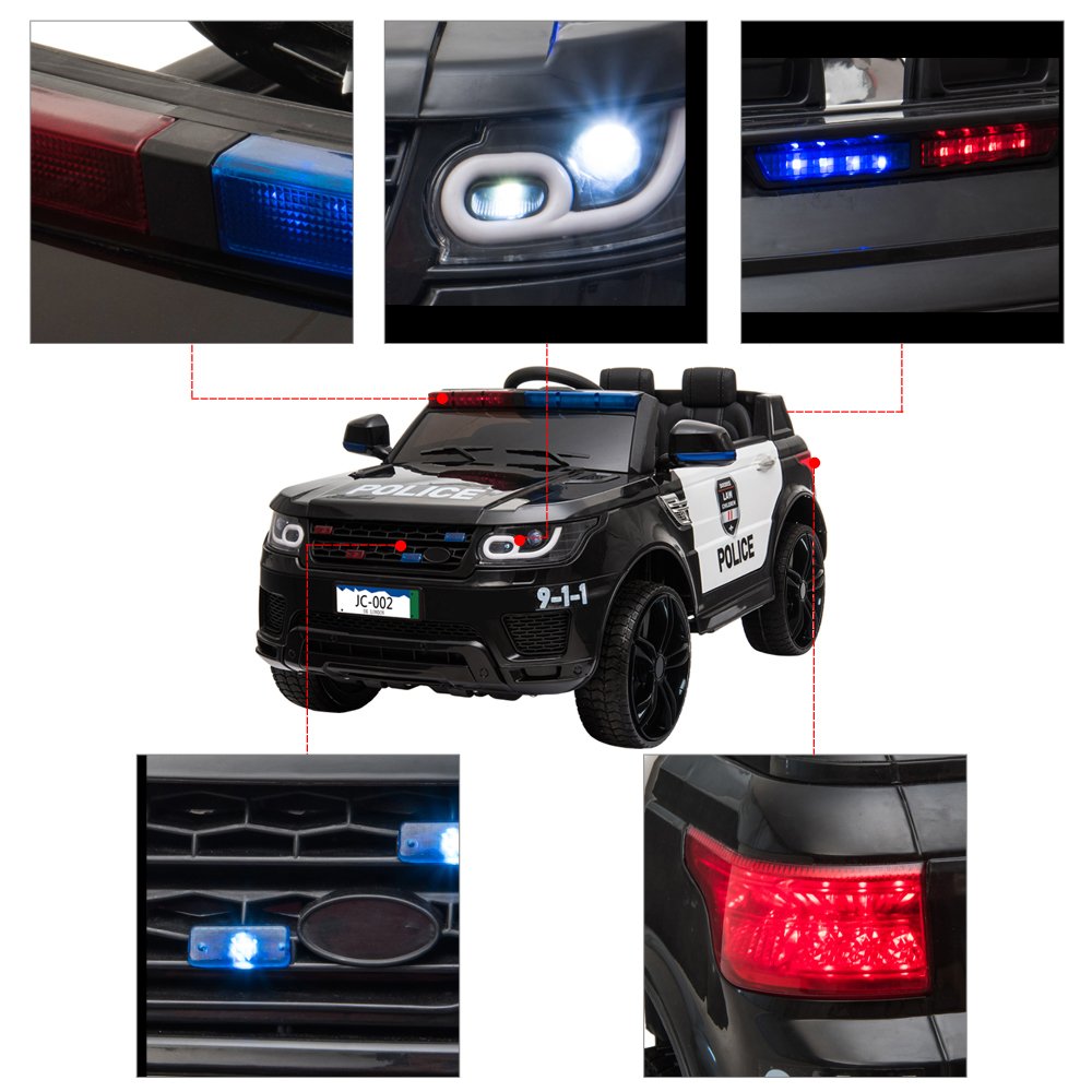 12V Kids Police Ride On Car Electric Cars 2.4G Remote Control, LED Flashing Light, Music & Horn. - Image 18