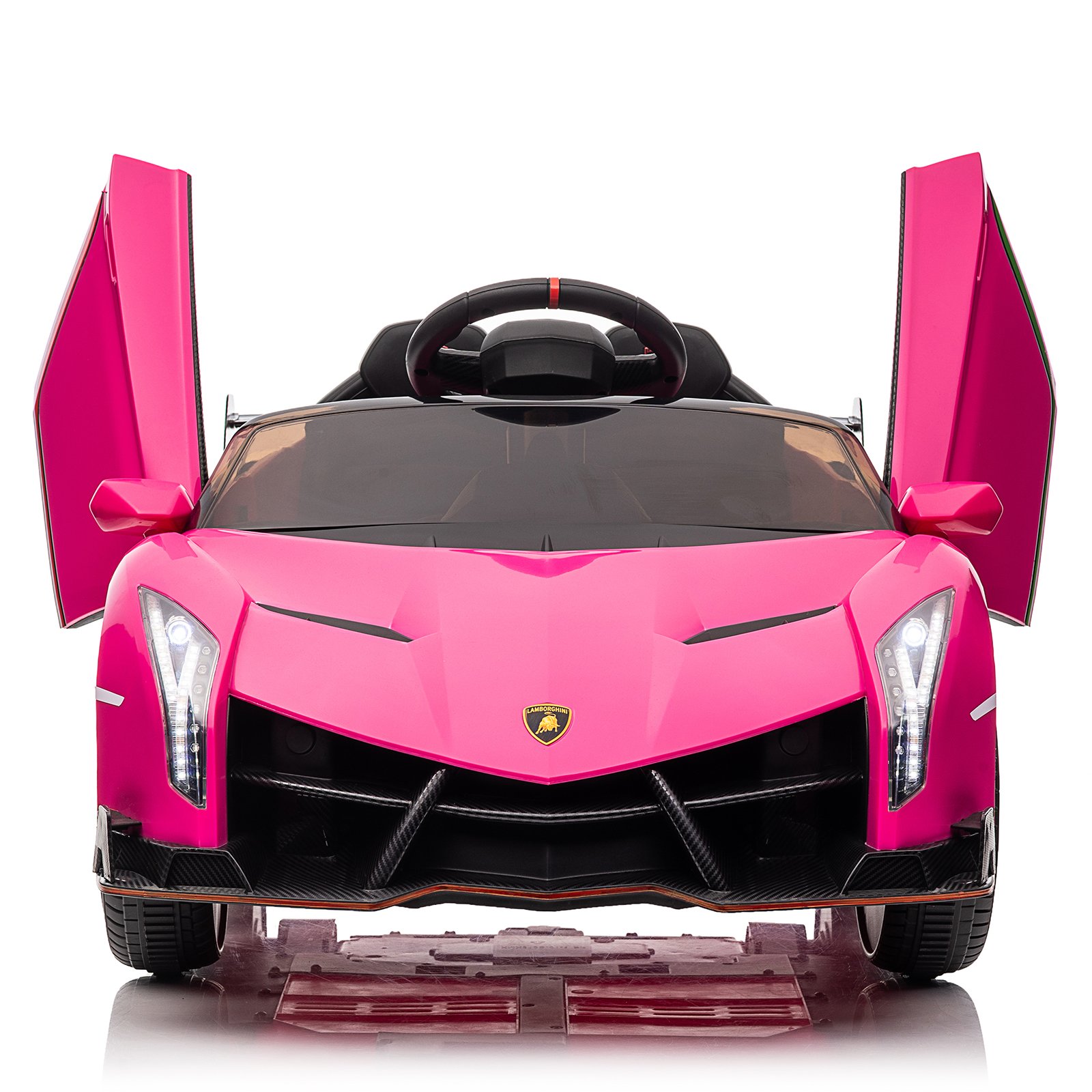 LEADZM Lamborghini Poison Small Dual Drive 12V 4.5AH with 2.4G Remote Control Sports Car Pink - Image 4