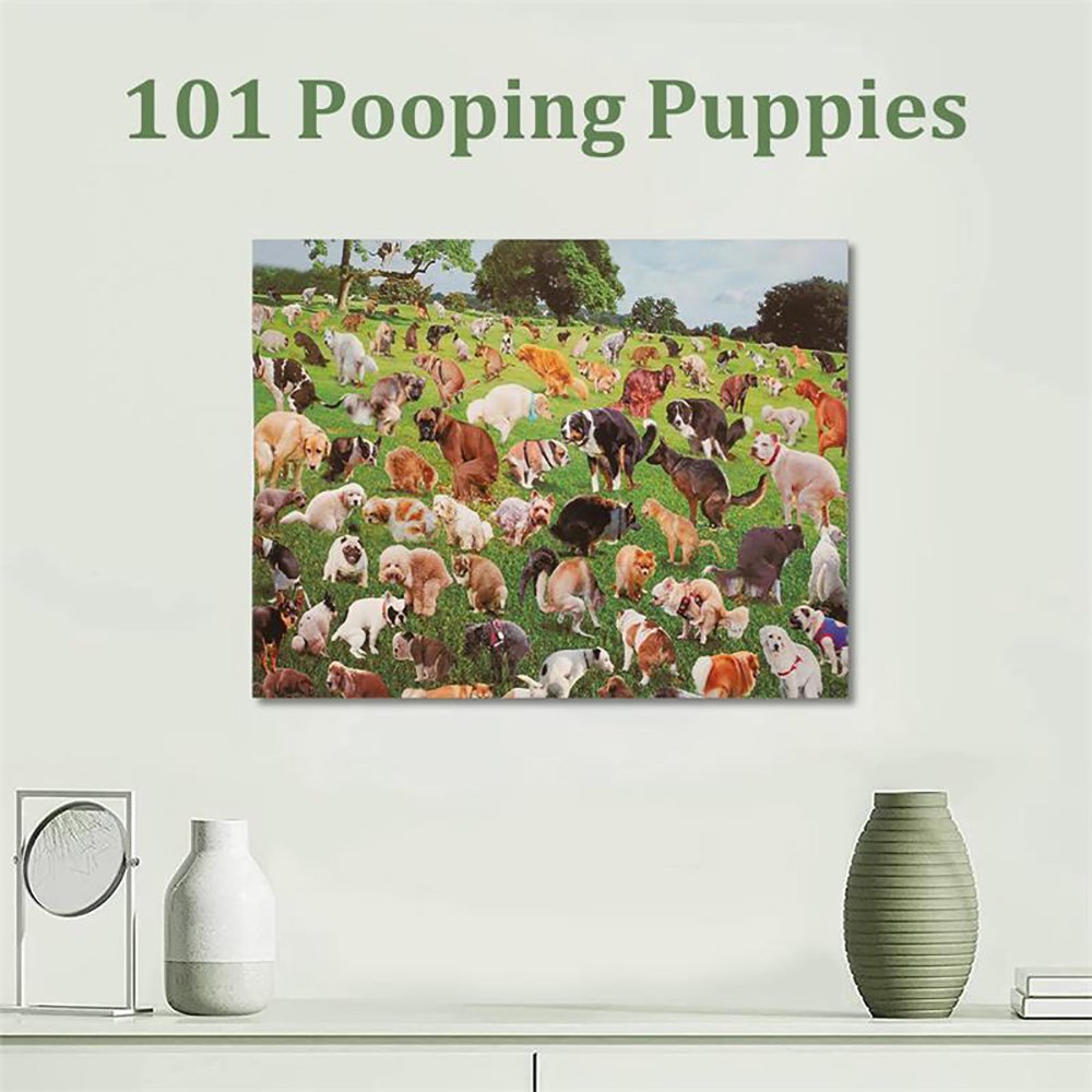 1000 Pieces Jigsaw Puzzle 101 Pooping Puppies Dogs Pooping Puzzles - Image 12