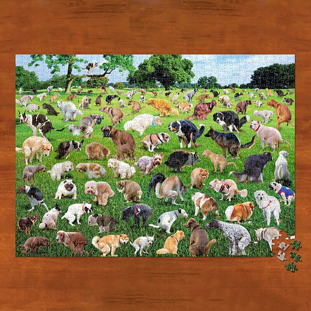 1000 Pieces Jigsaw Puzzle 101 Pooping Puppies Dogs Pooping Puzzles - Image 14