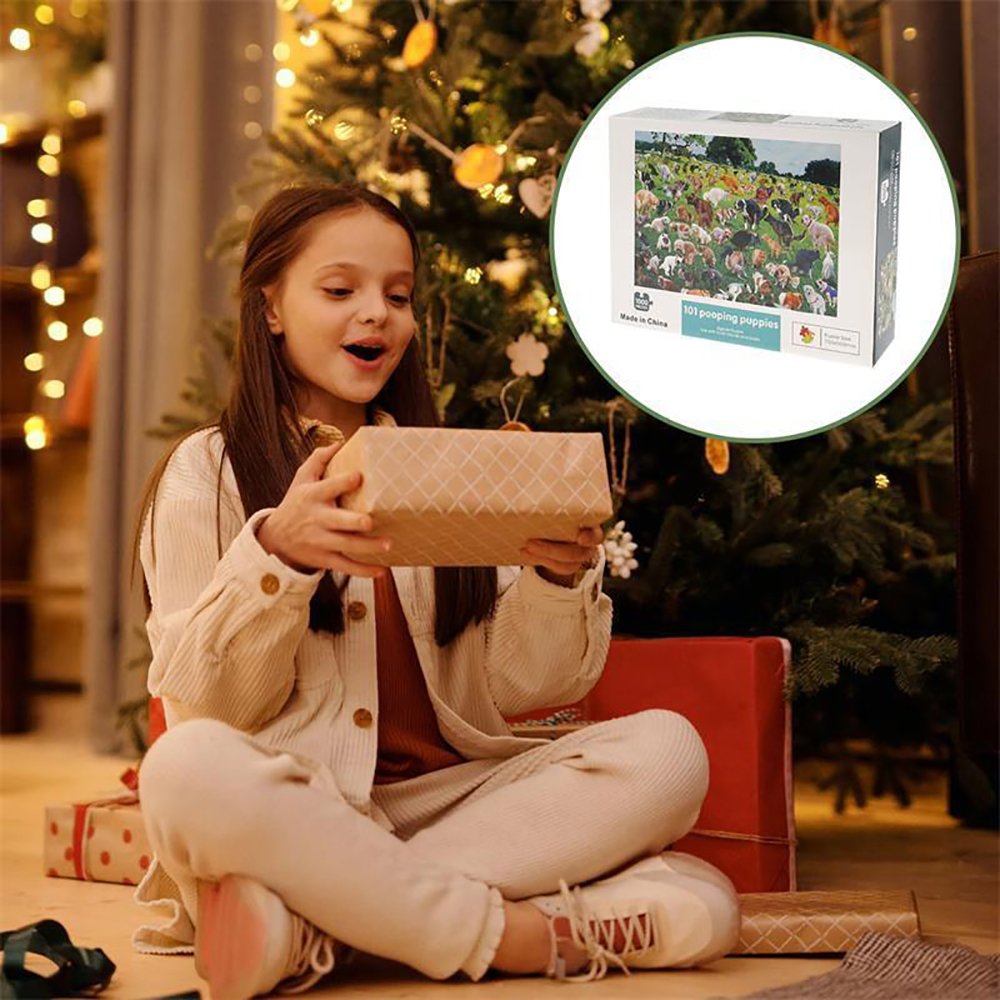 1000 Pieces Jigsaw Puzzle 101 Pooping Puppies Dogs Pooping Puzzles - Image 9